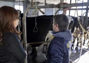 Cristina mostró su dolor por la situación lechera… en el tambo del hermano del intendente