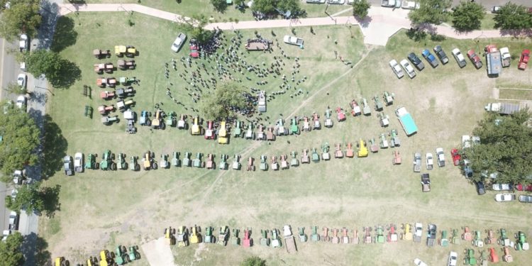 Los tractores en Pergamino hicieron sentir el malestar de los productores por la mayor presión fiscal