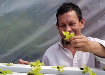 El correntino Daniel Aguilera difunde entre los chicos del conurbano la magia de la hidroponia, que permite obtener alimentos en poco espacio