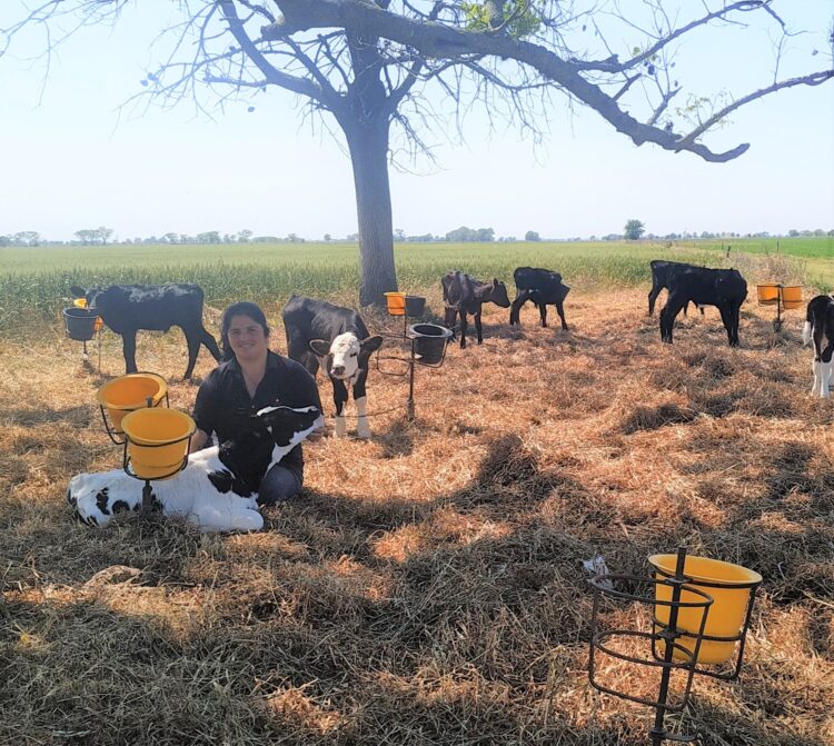 Ejemplo de superación, Lidia Sánchez trabaja en el tambo mientras estudia una tecnicatura: “Campo, vacas, terneros y mis hijos. Este es mi mundo”