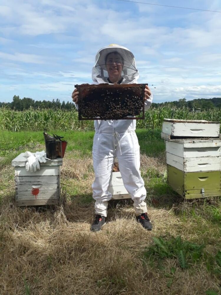 La Carola produce miel de azahares o miel de monte en el norte: Aprendió el oficio de otros apicultores y ahora se desvive por enseñar
