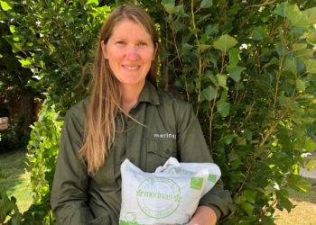 Florencia Andolfatti creó una marca de abonos naturales a partir del compostaje de estiércol de ovejas Merino en Chubut