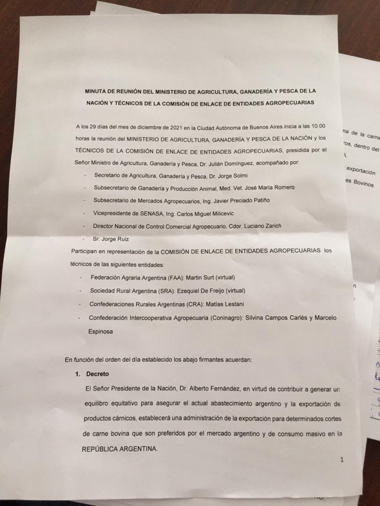 A esperar sentados: Dudas y reparos sobre el cepo a la carne luego de conocida una “minuta” que expone los planes del gobierno